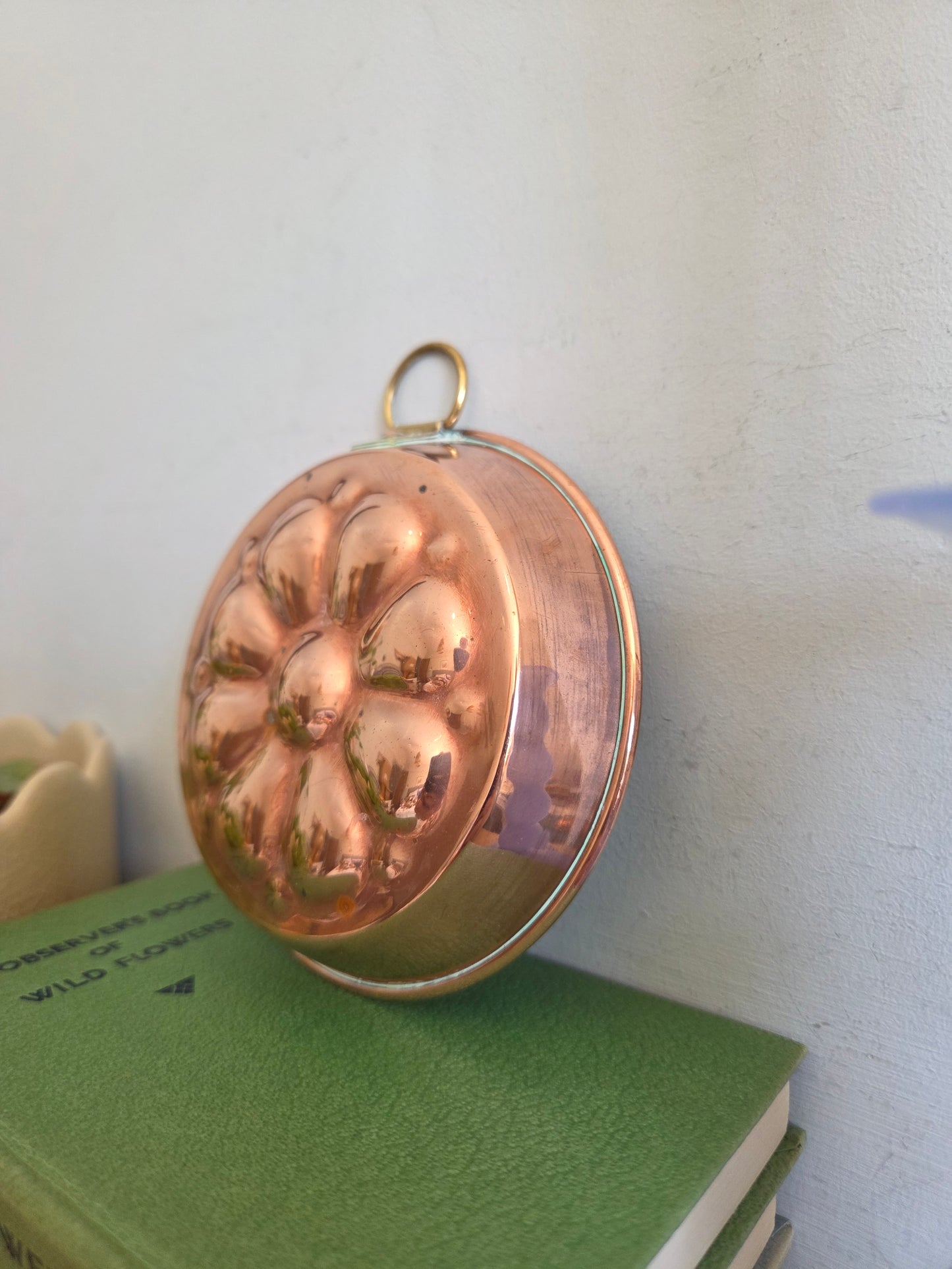 Small Vintage Copper Mould with Flower Design