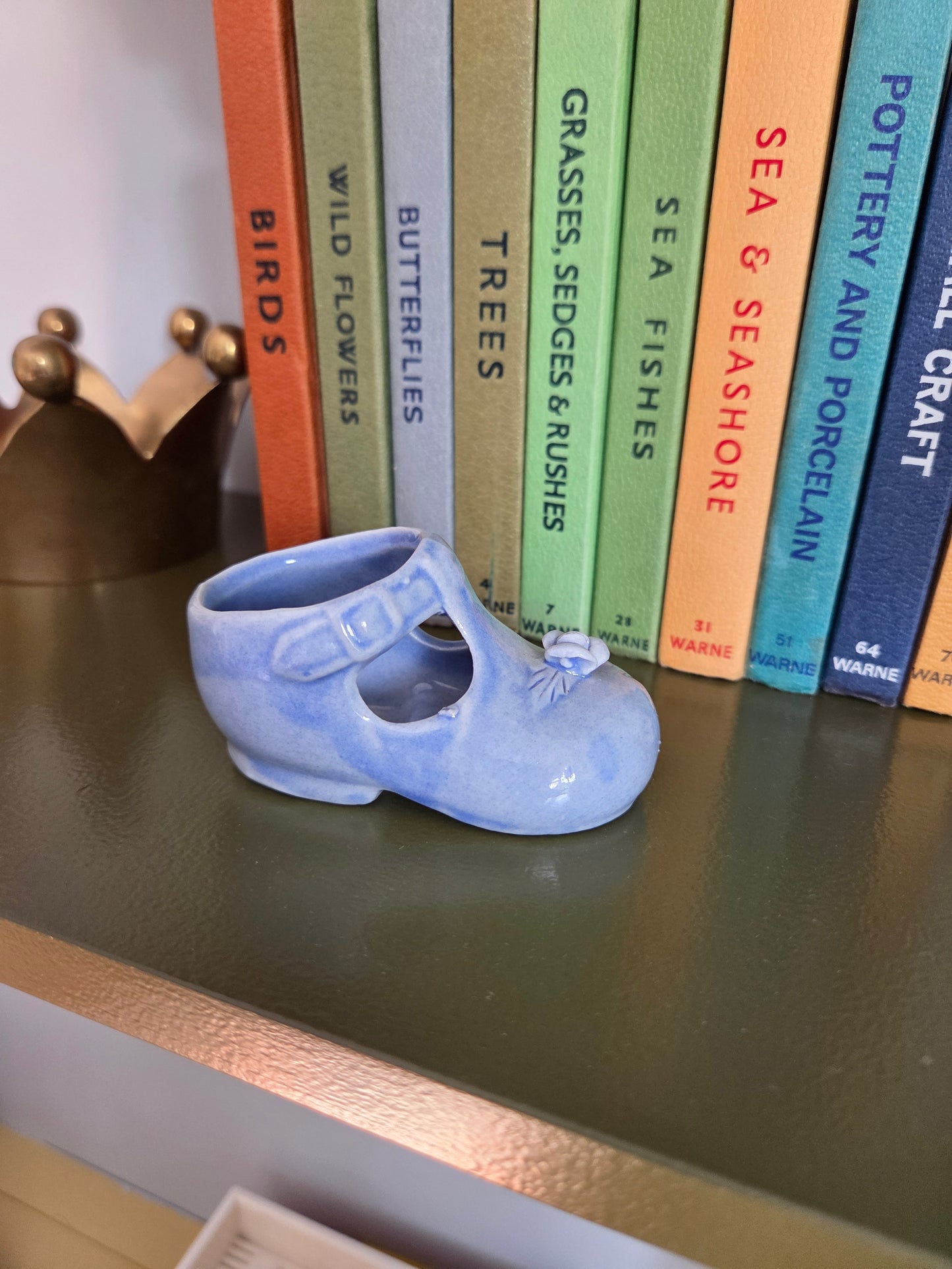 Ceramic Blue Child's Shoe