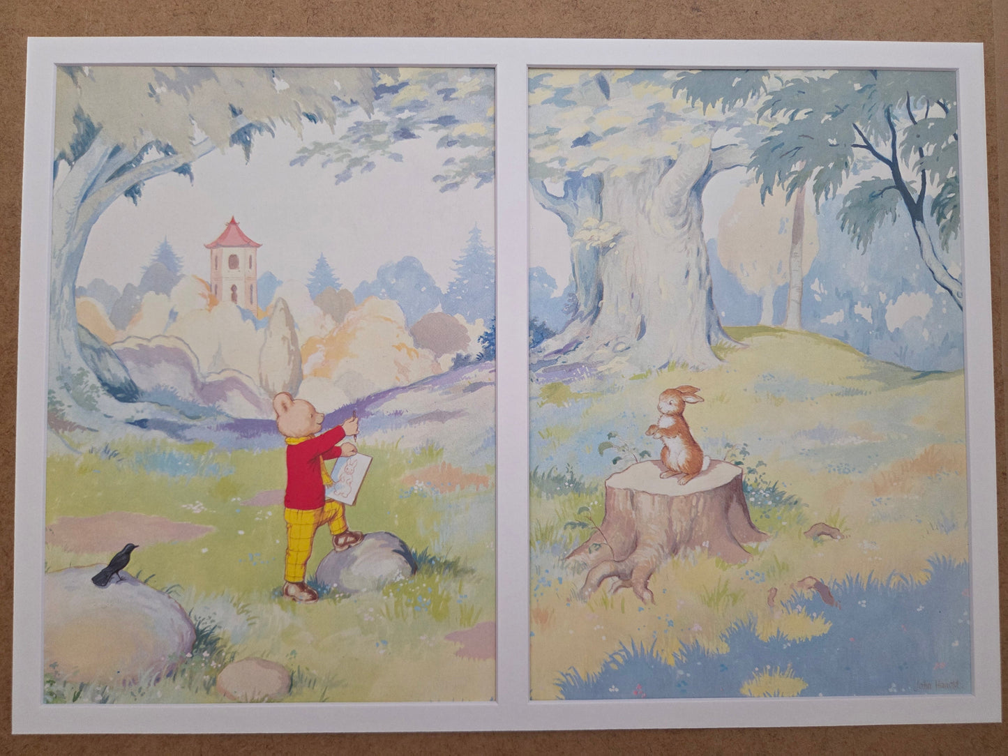 Framed Vintage Rupert Bear Illustrations