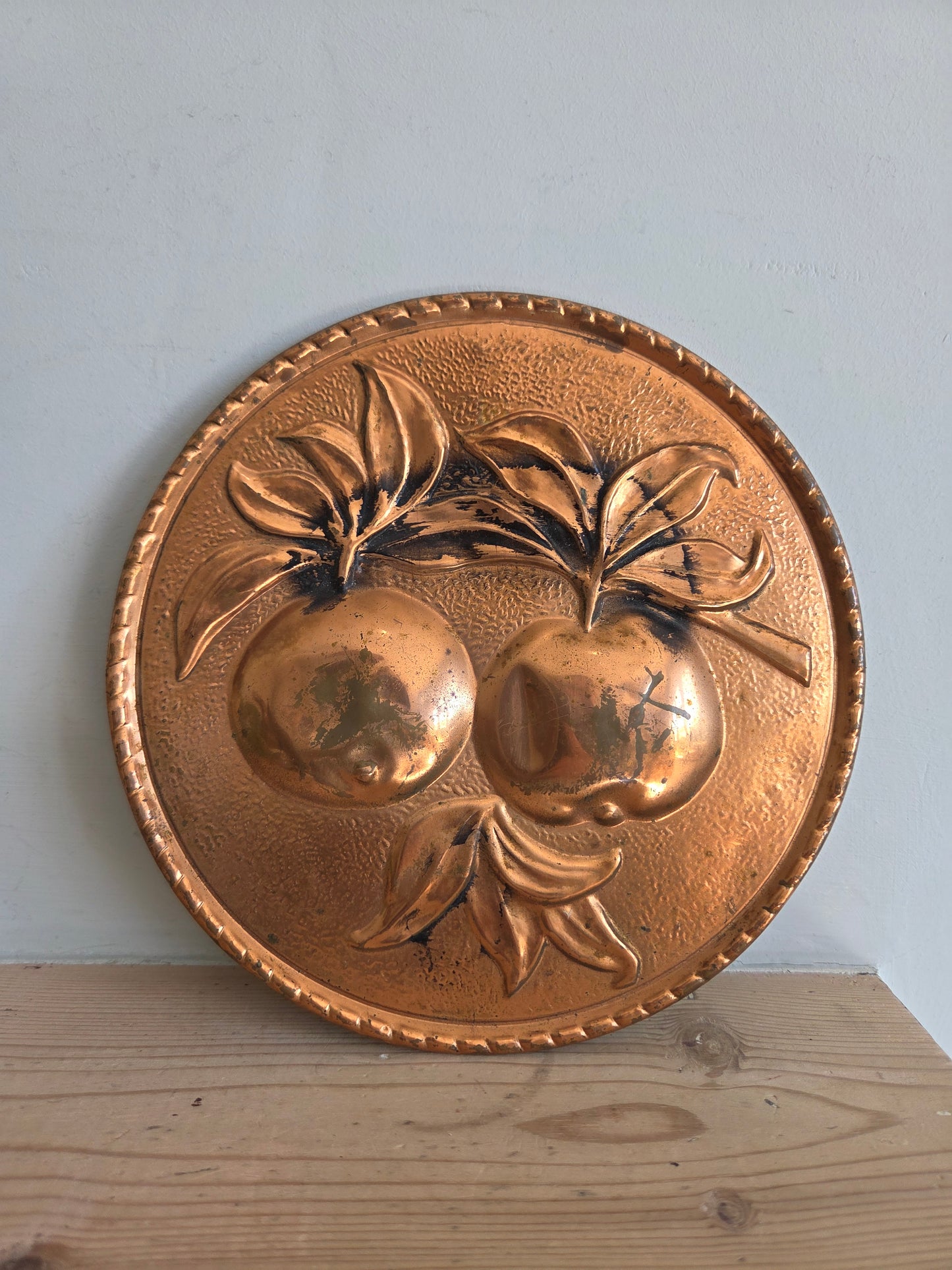 Vintage Copper Apple Wall Plaque