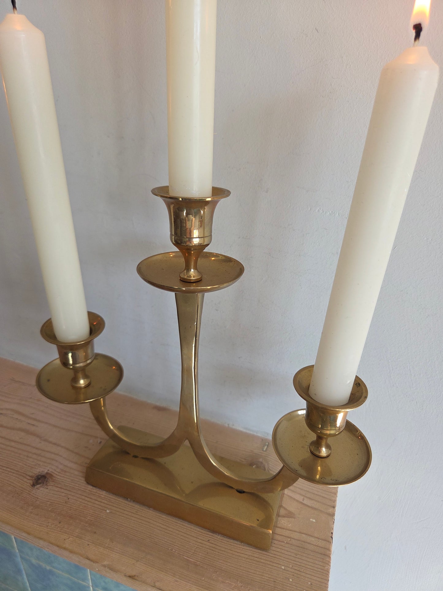 Triple Brass Candleabra