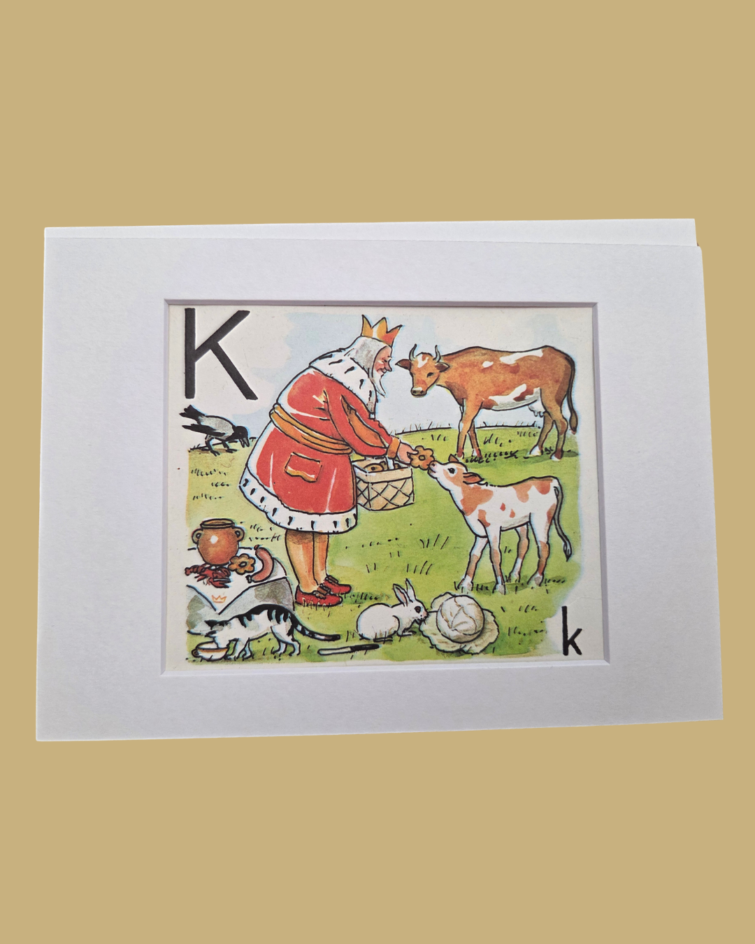 Framed Vintage Swedish Children's Alphabet Illustration by Elsa Beskow