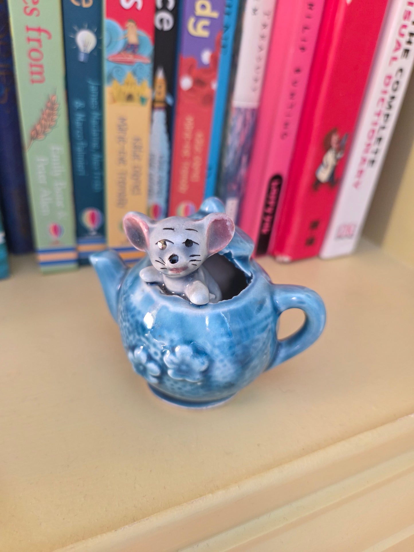 Vintage Japanese Mouse in a Teapot Ornament
