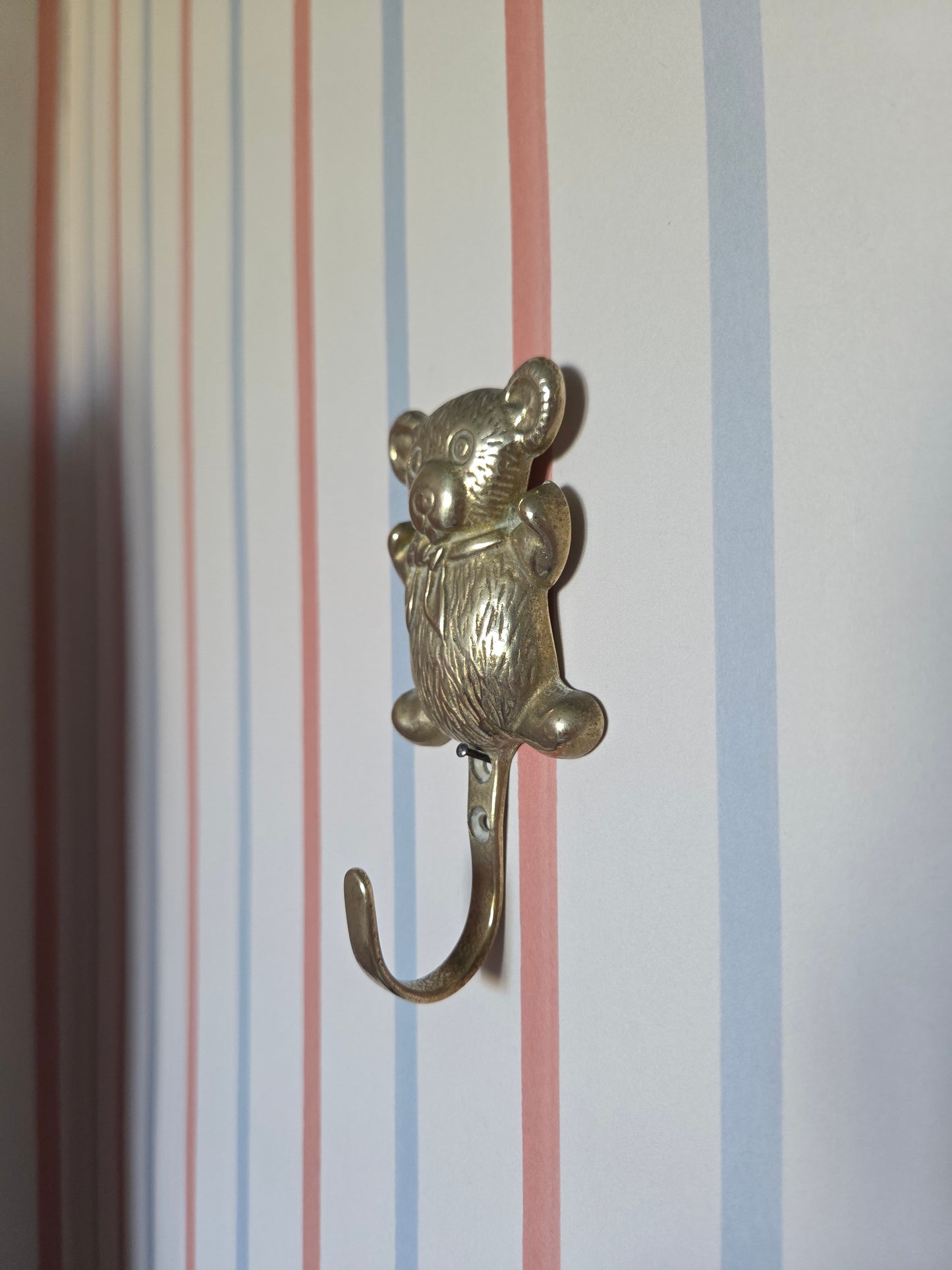 Vintage Brass Teddy Bear Hook