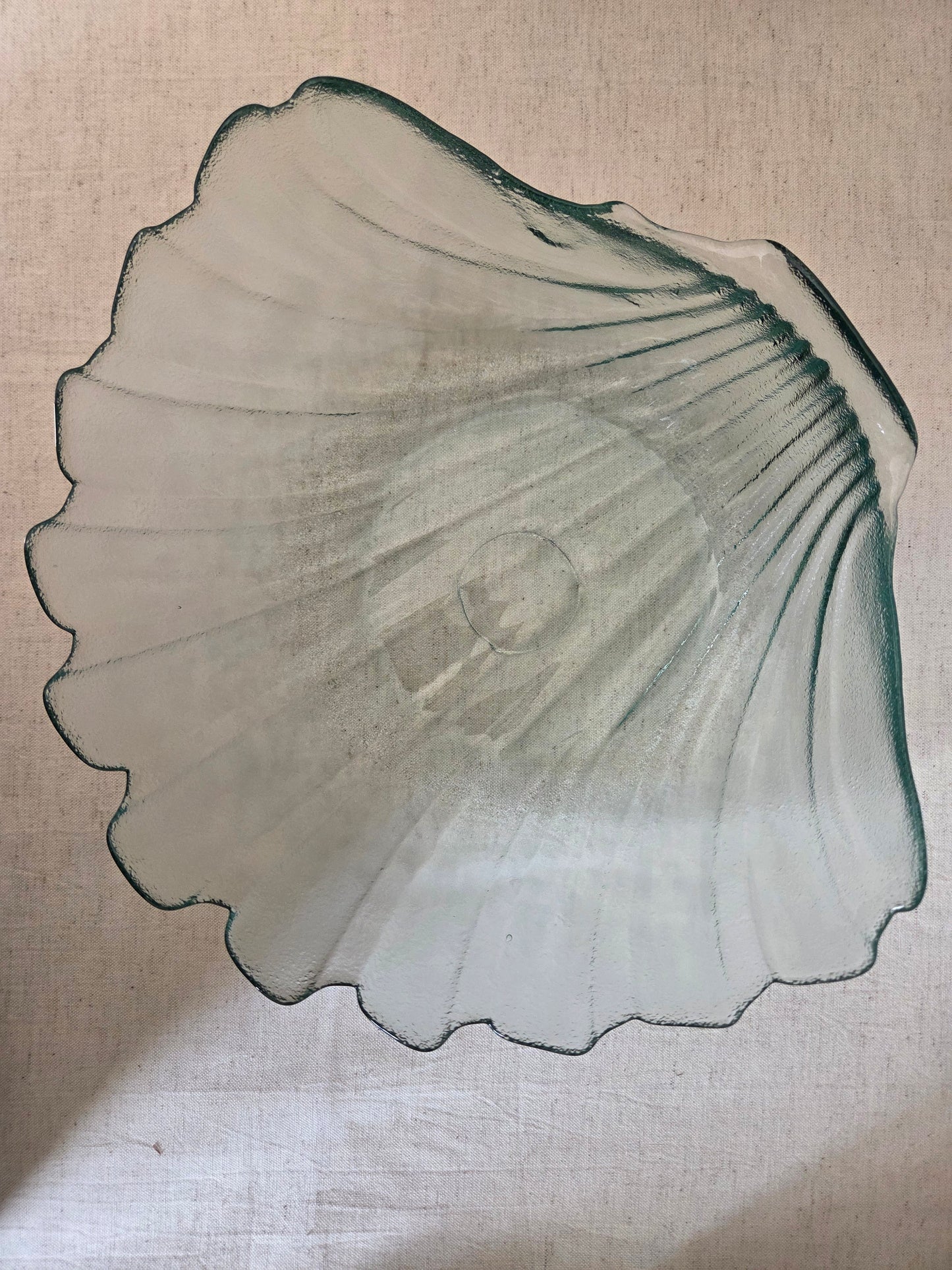 Vintage Glass Shell Shaped Fruit Bowl