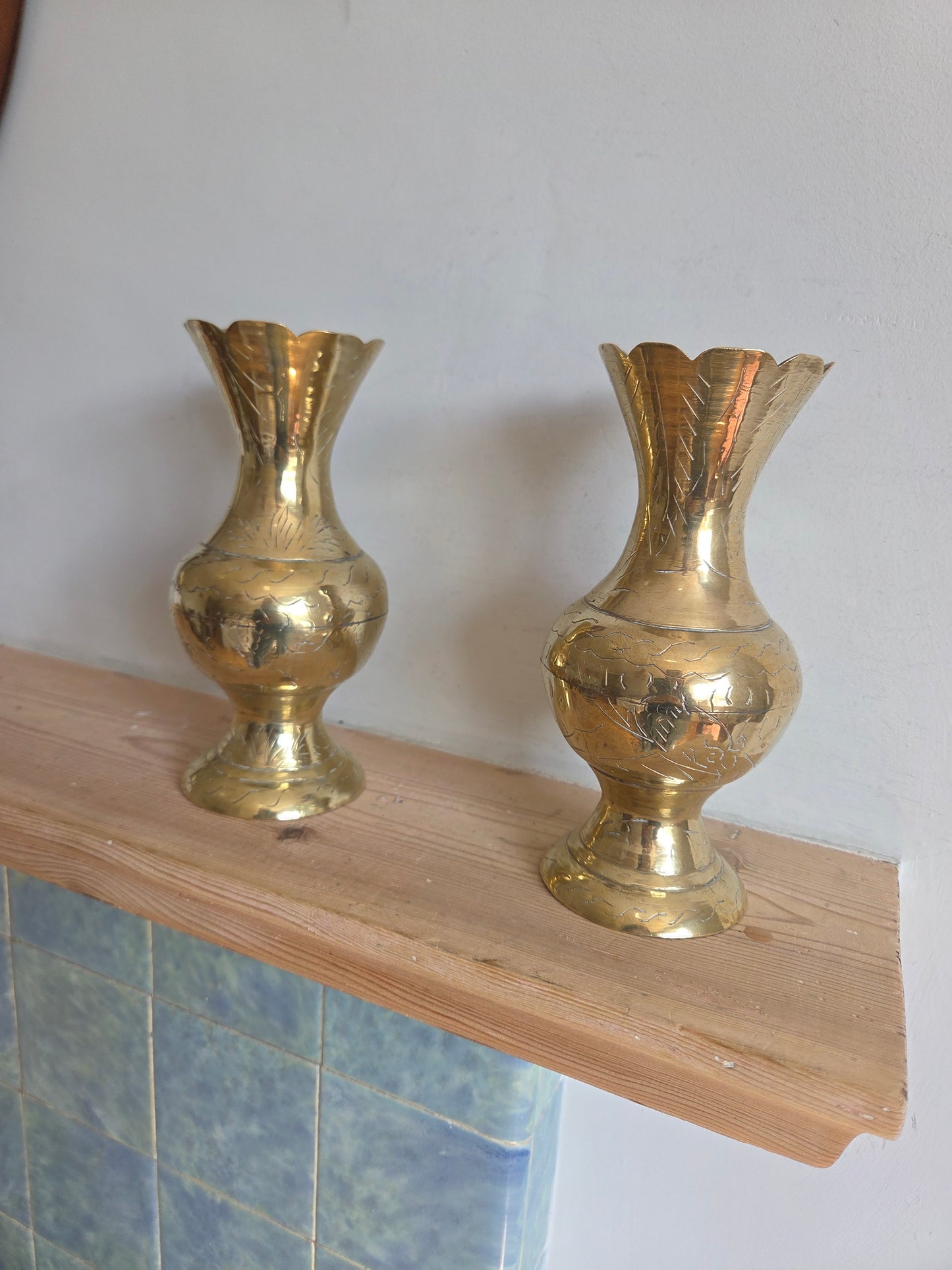 Pair of Vintage Brass Vases