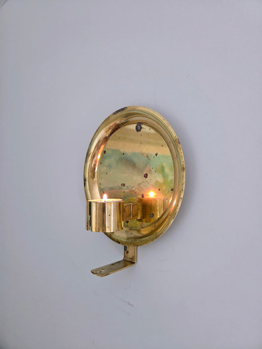Vintage Swedish Brass Candle Sconce