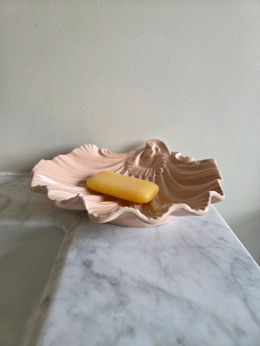 Pink Ceramic Shell Dish