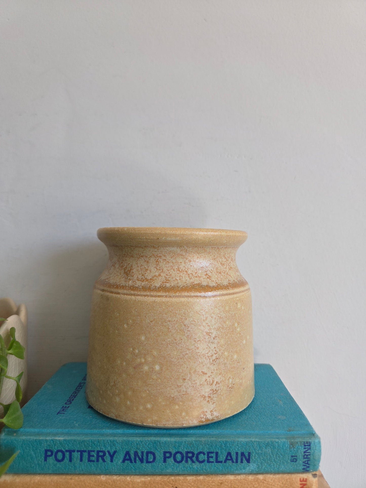 Vintage Swedish Ceramic Pot with Brown Speckle Glaze
