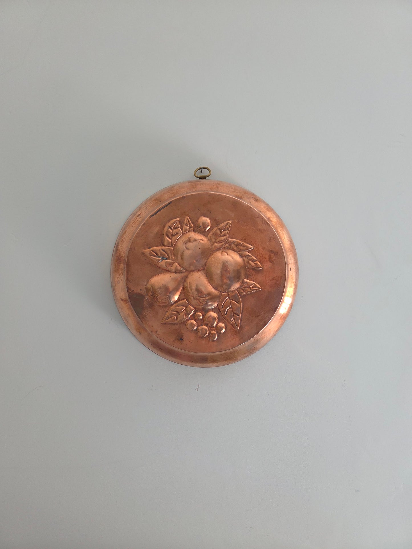 X Large Vintage Swedish Copper Mould with Fruit