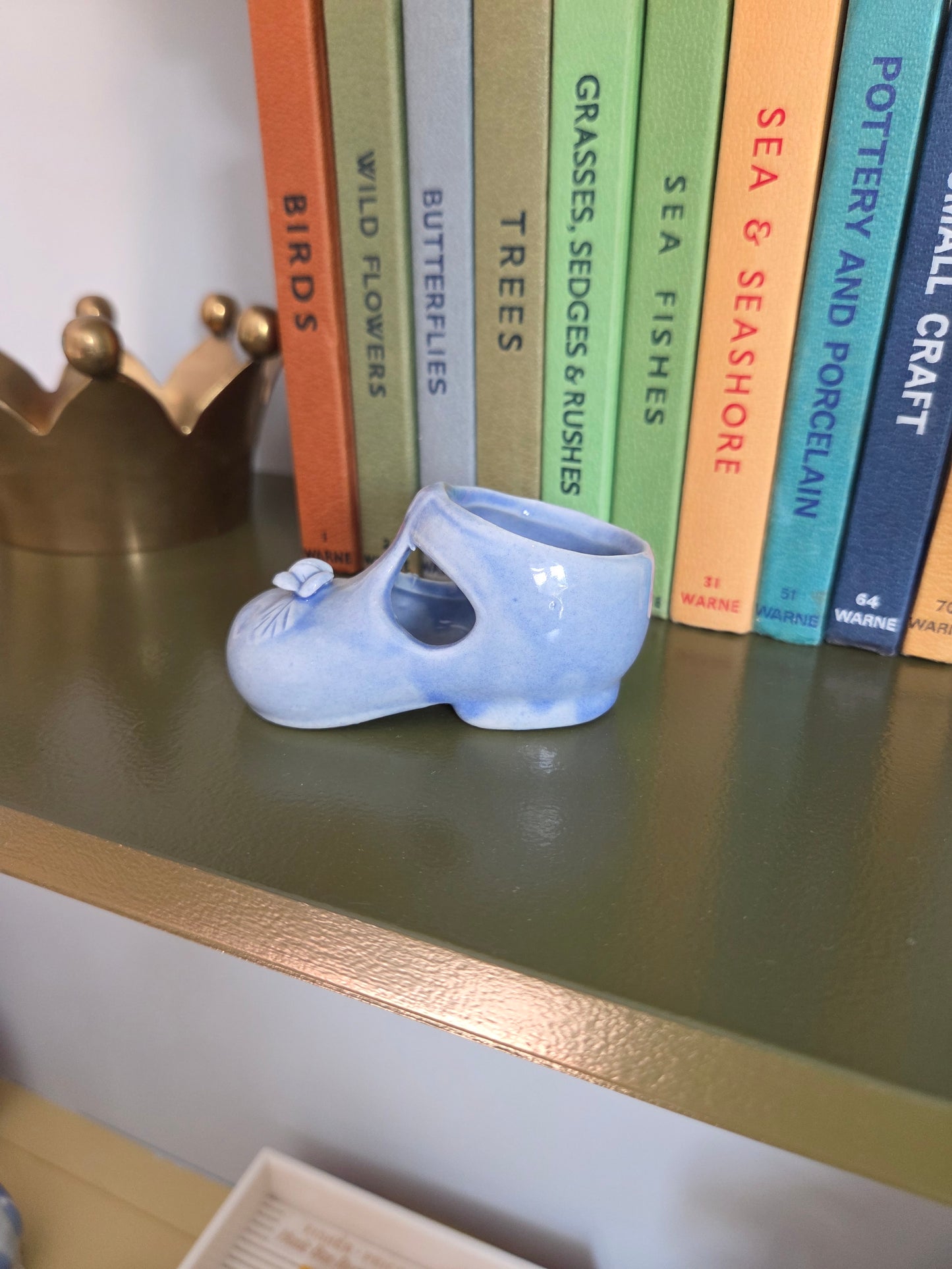 Ceramic Blue Child's Shoe