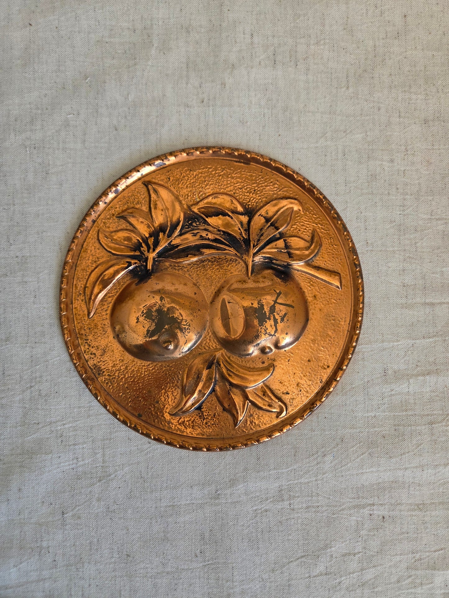 Vintage Copper Apple Wall Plaque
