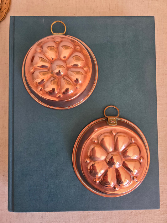 Small Vintage Copper Mould with Flower Design