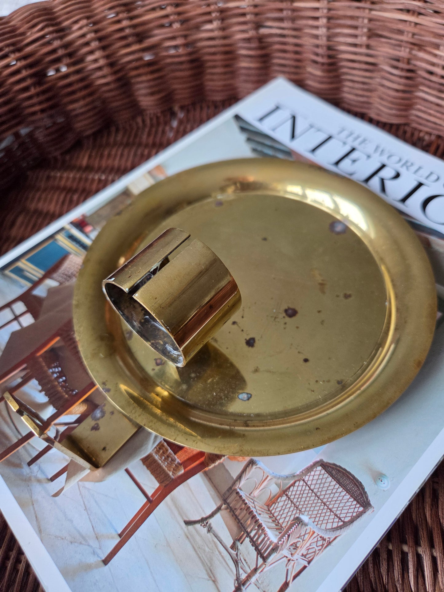 Vintage Swedish Brass Candle Sconce