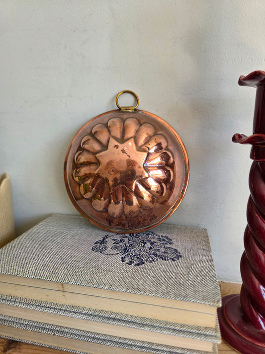 Small Vintage Swedish Copper Mould with Star
