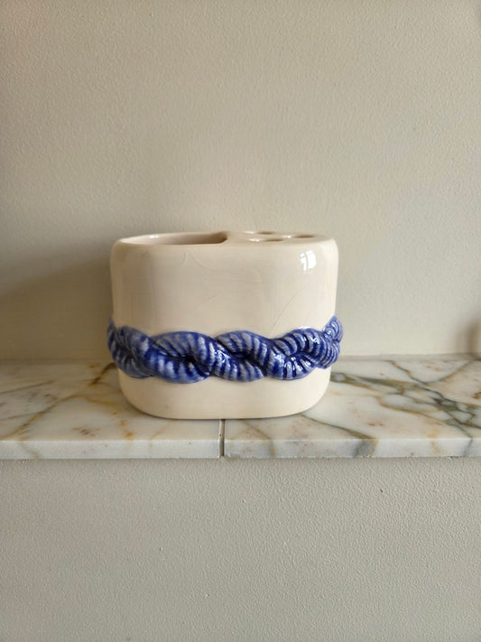 Portugese Majolica Toothbrush Holder