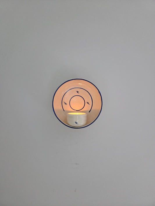Handmade Swedish Ceramic Tealight Wall Sconce