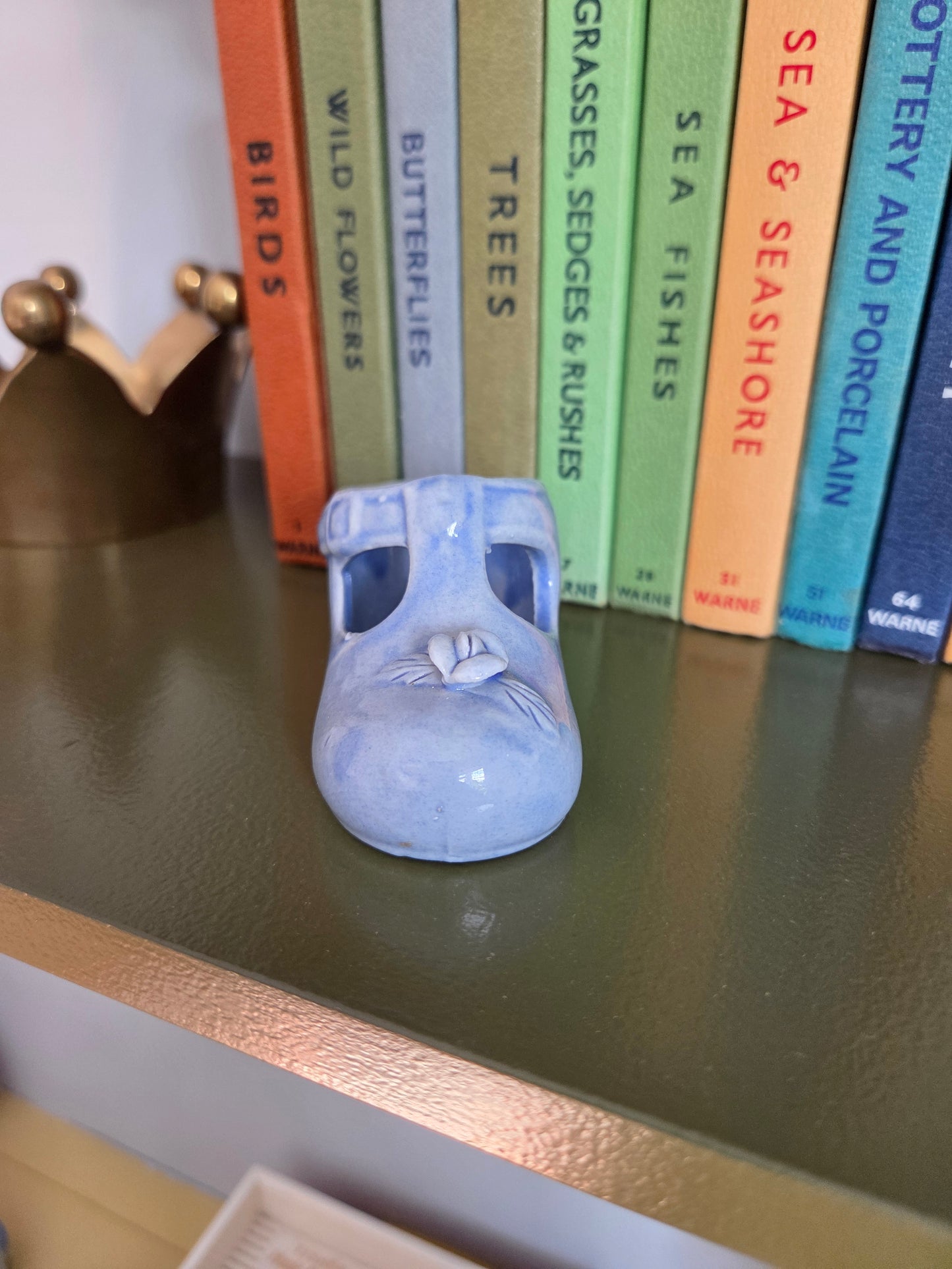 Ceramic Blue Child's Shoe