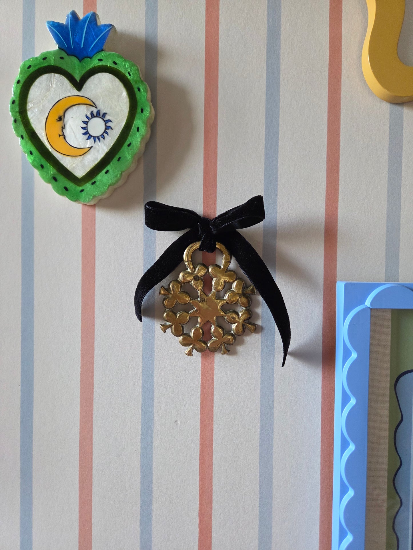 Three Leaf Clover Hanging Brass Trinket