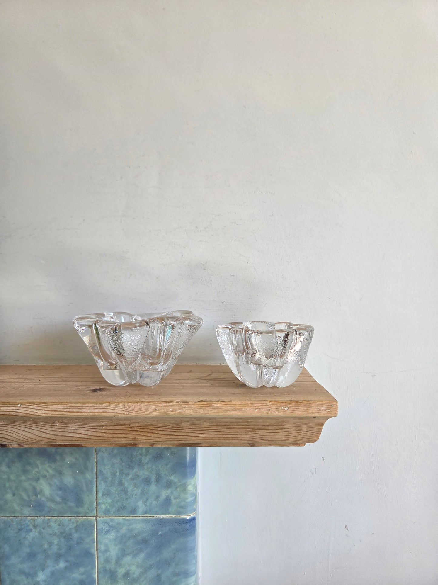 A Pair of Vintage Swedish Art Glass Bowls by Orrefors