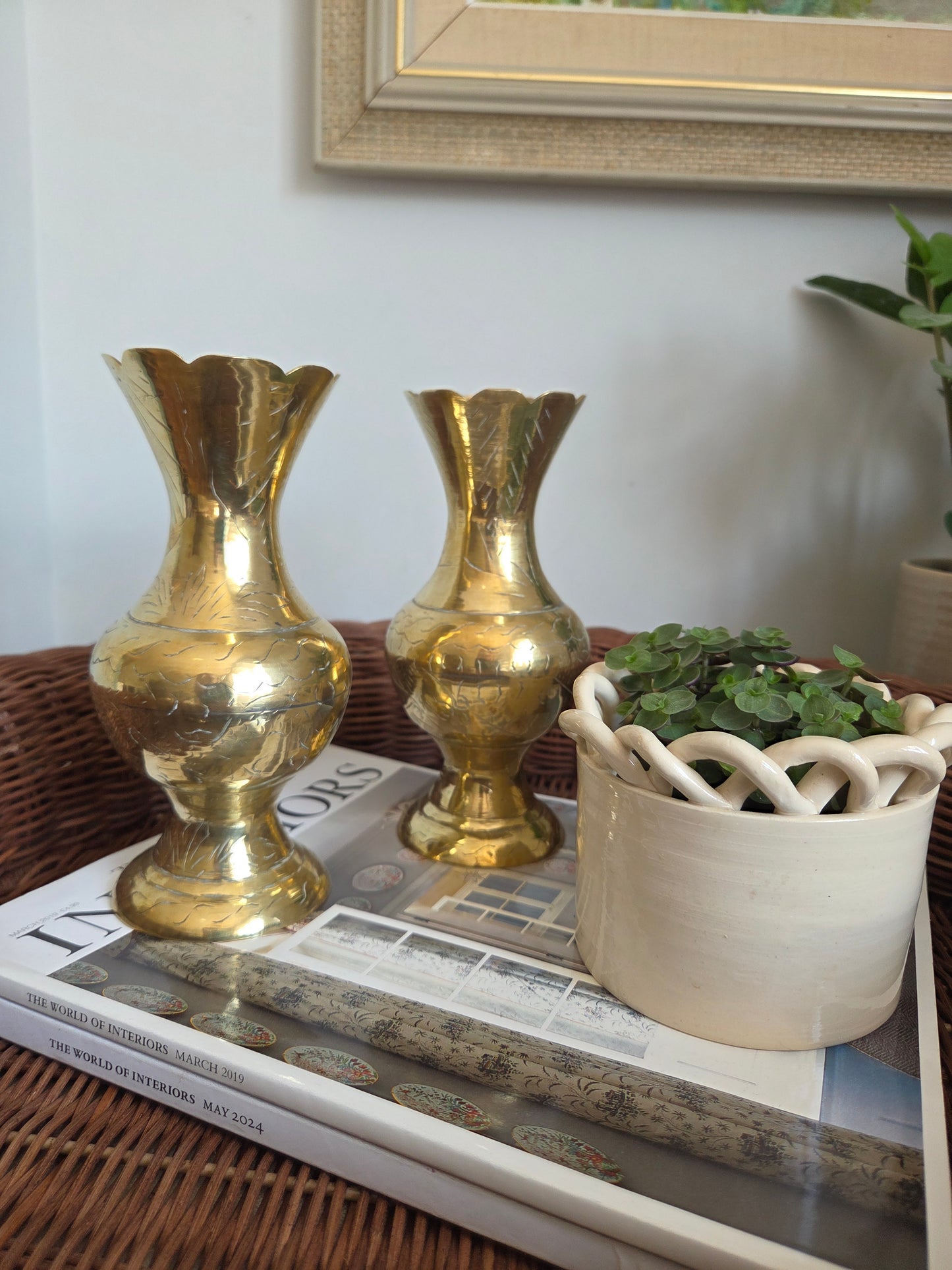 Pair of Vintage Brass Vases