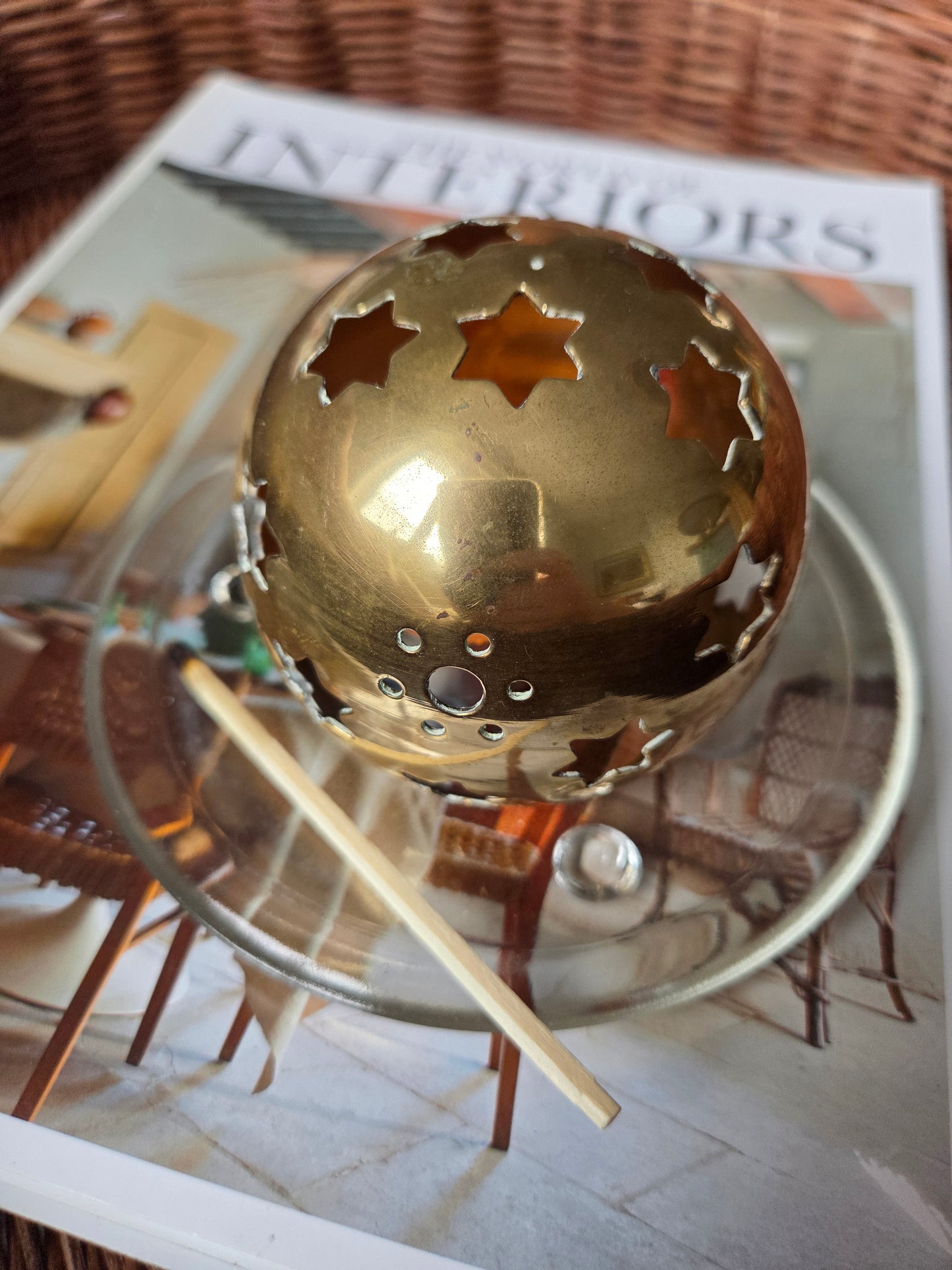 Brass Star Cutout Candle Holder