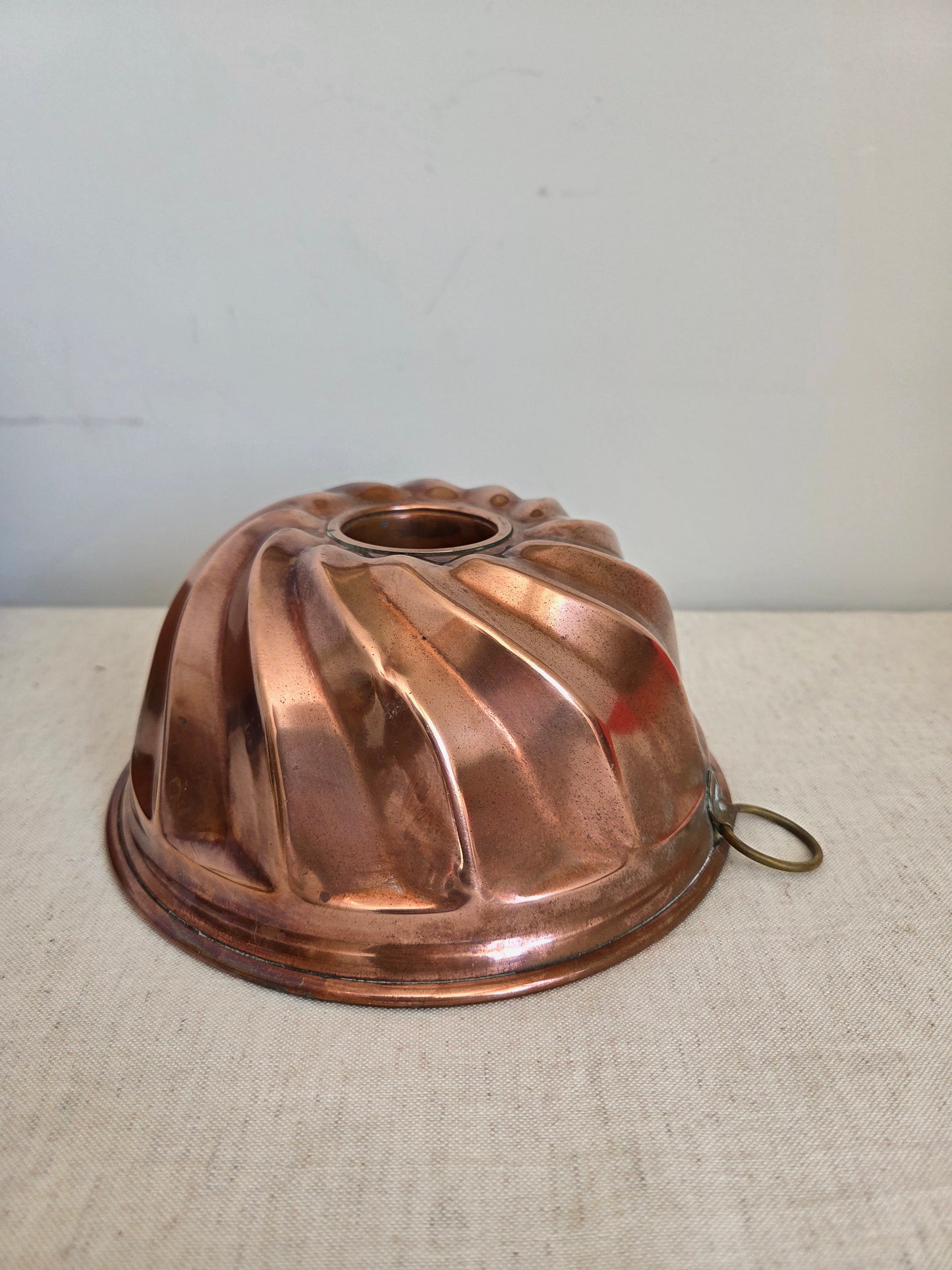 Antique Traditional Round Swedish Copper Cake Mould