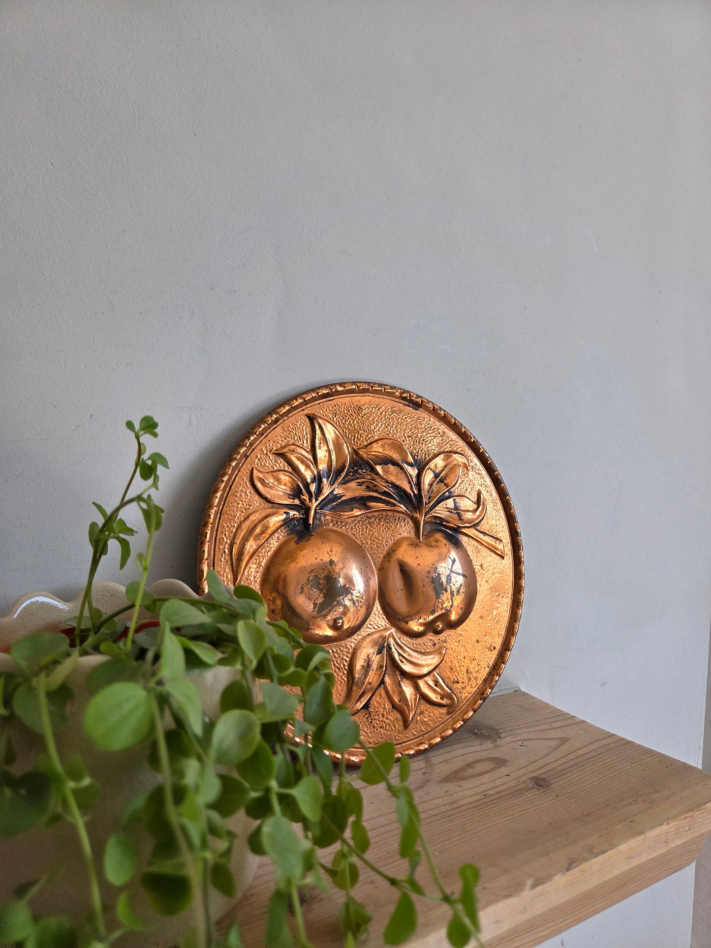 Vintage Copper Apple Wall Plaque