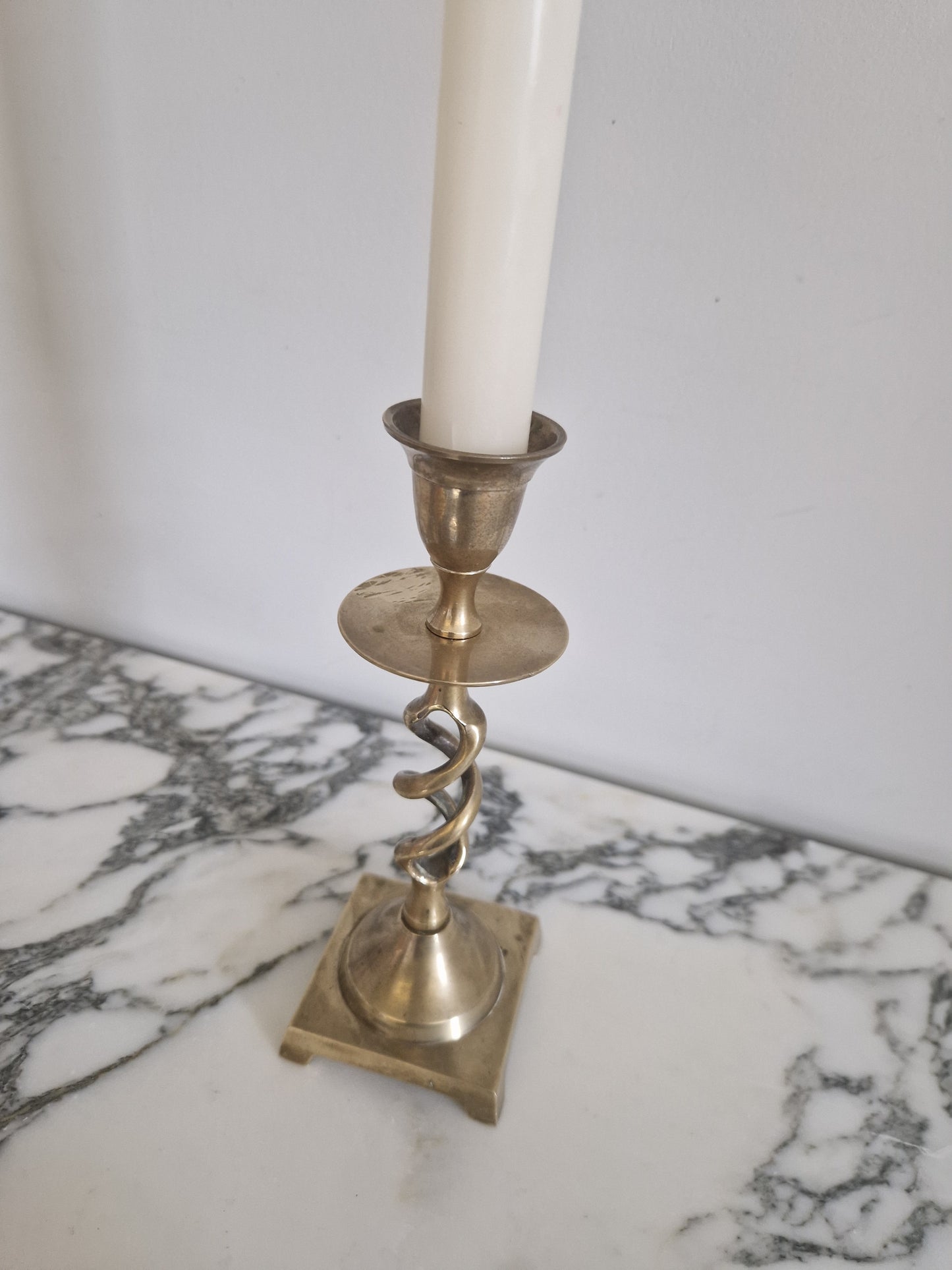 Brass Twist Candlestick