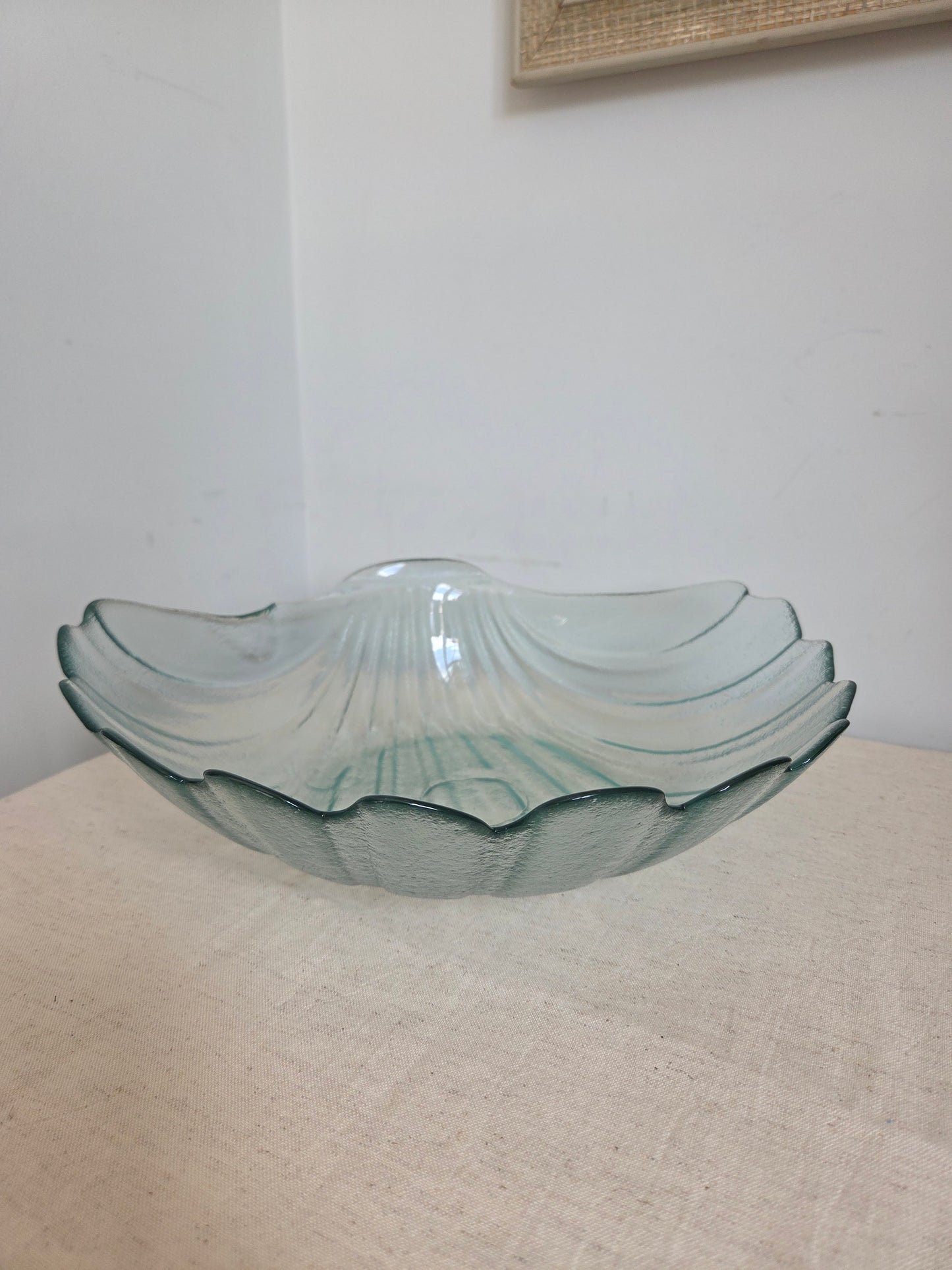 Vintage Glass Shell Shaped Fruit Bowl