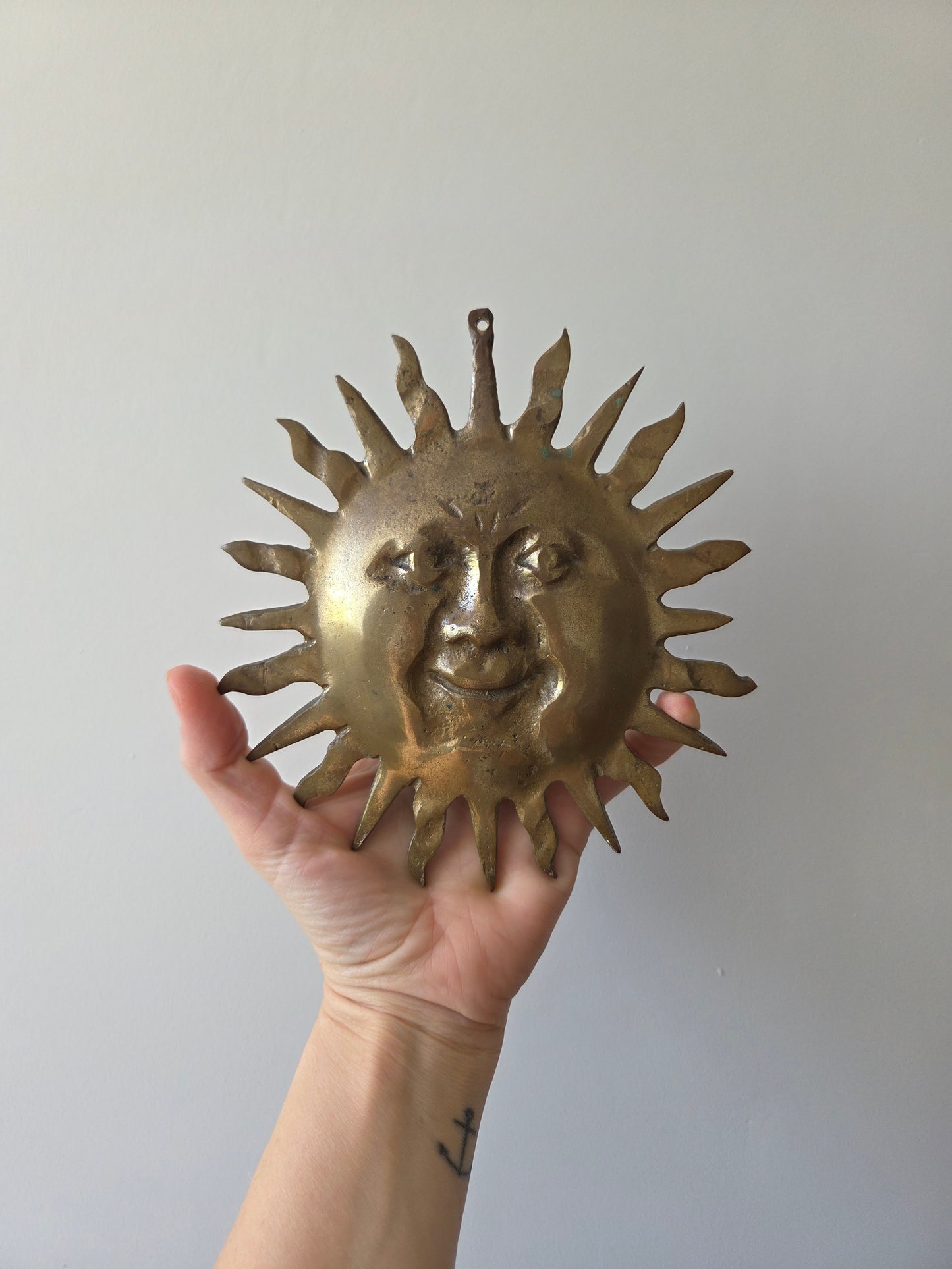 Vintage Brass Wall Sun