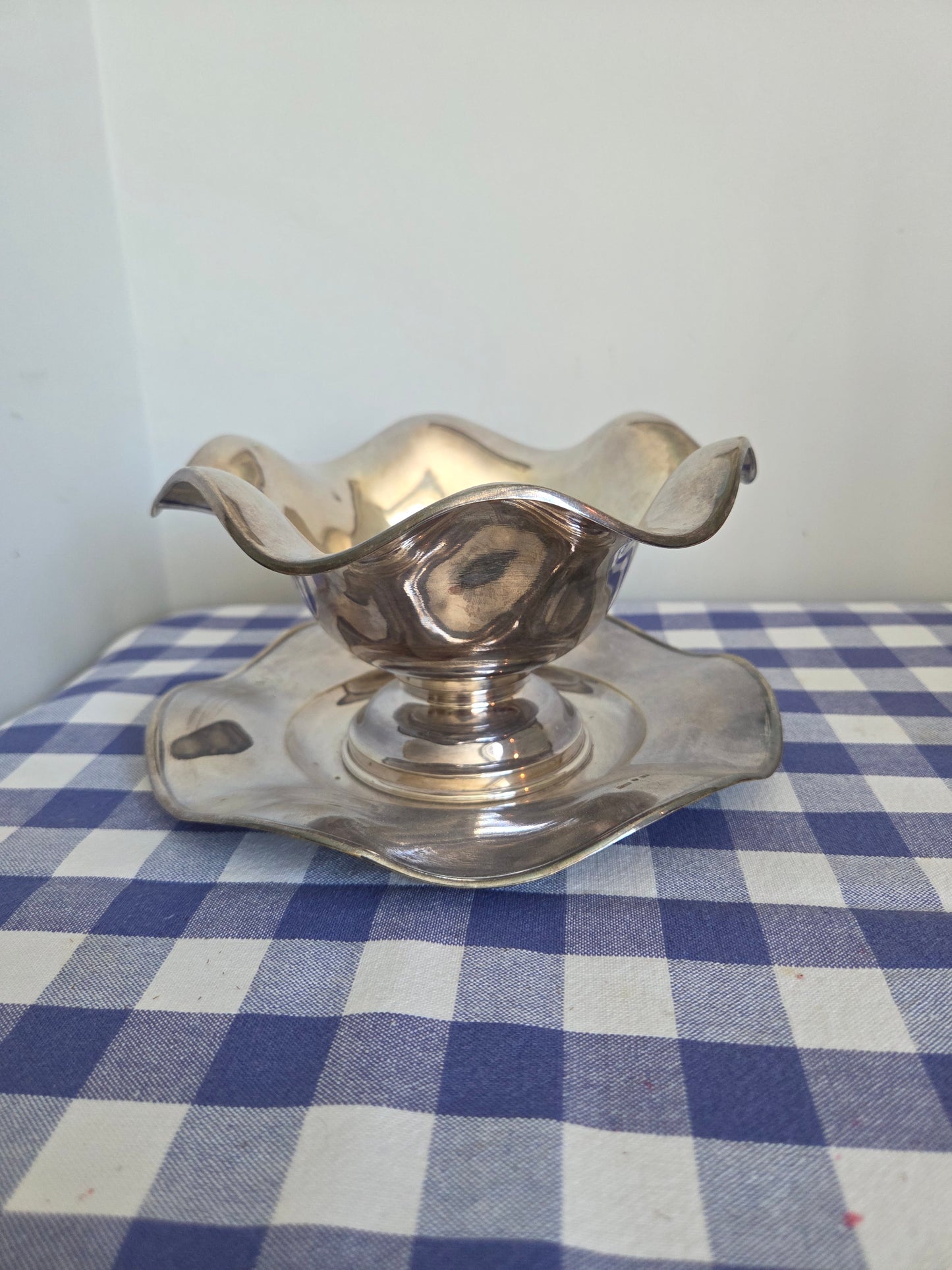 Silver Plated Wavy Edged Display Bowl