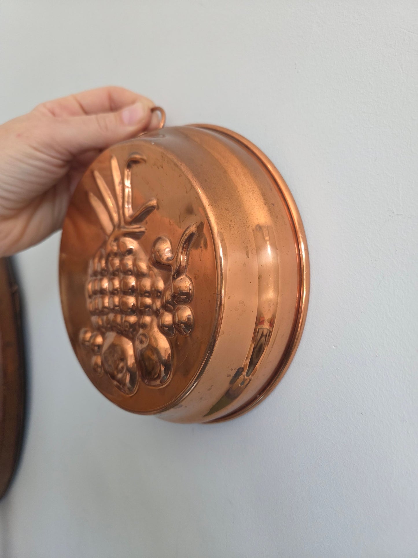 Medium Swedish Copper Mould with Pineapple and Fruit