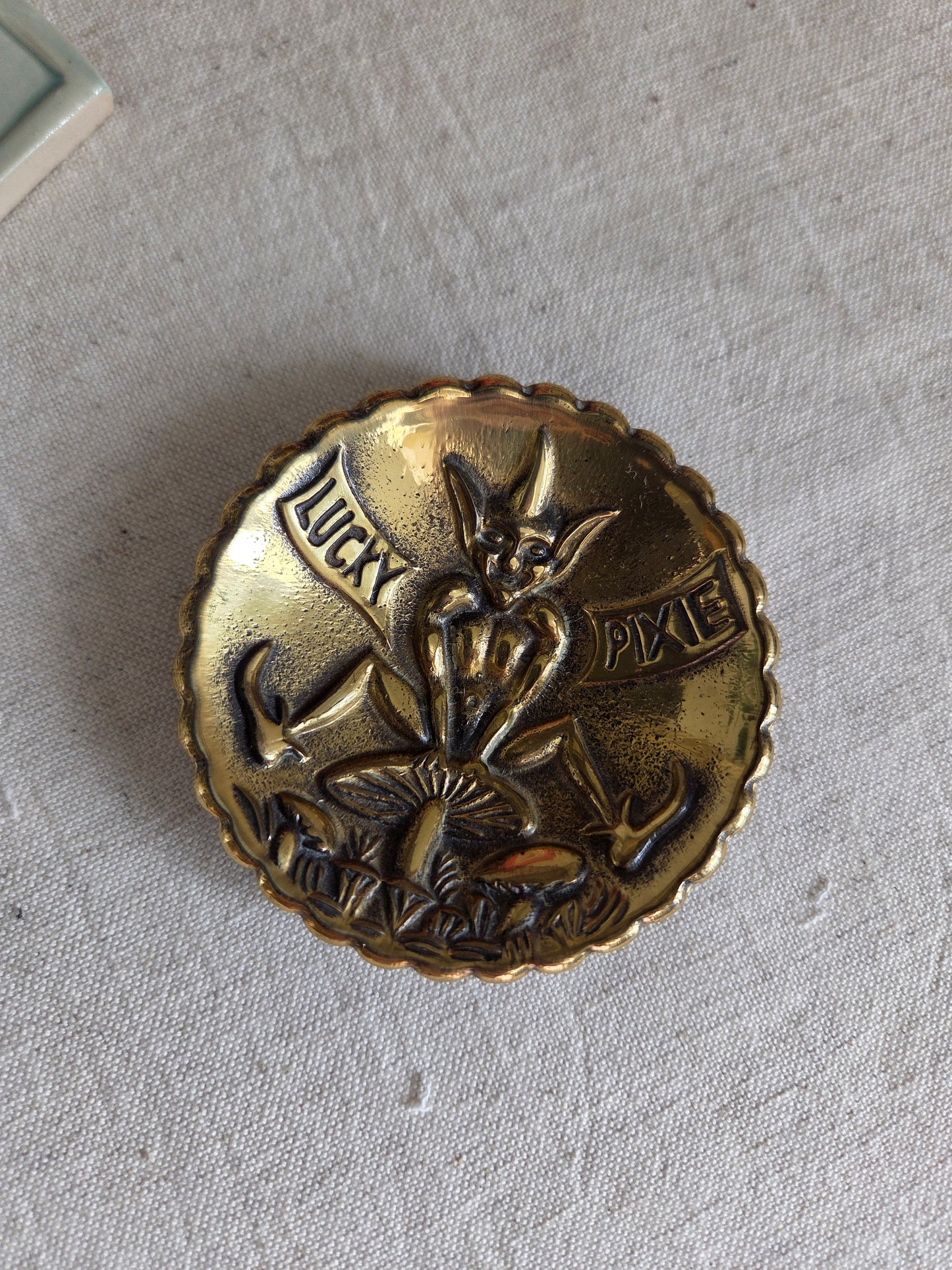 Lucky Pixie Brass Trinket Dish