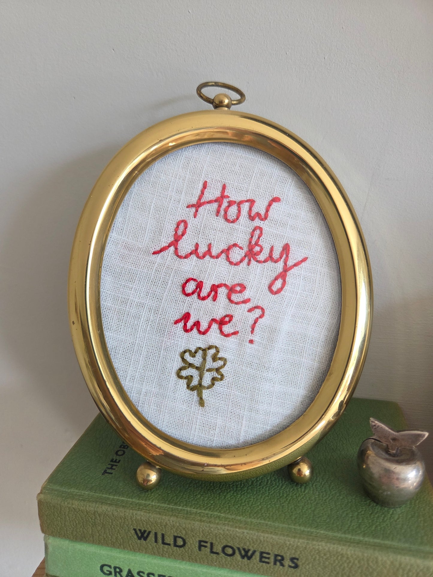 Vintage Brass Frames with Embroideries