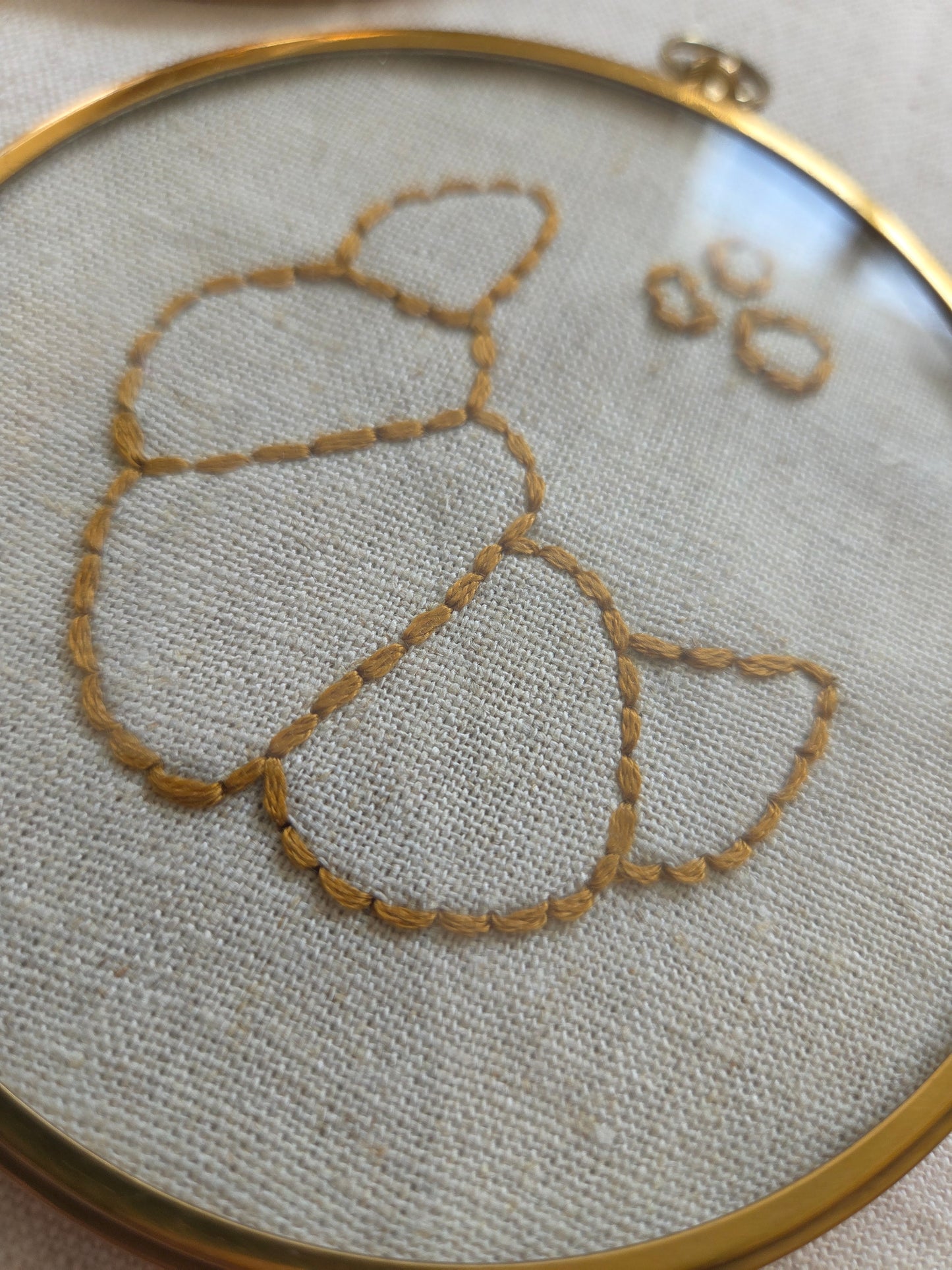 Vintage Brass Frame with Embroidery