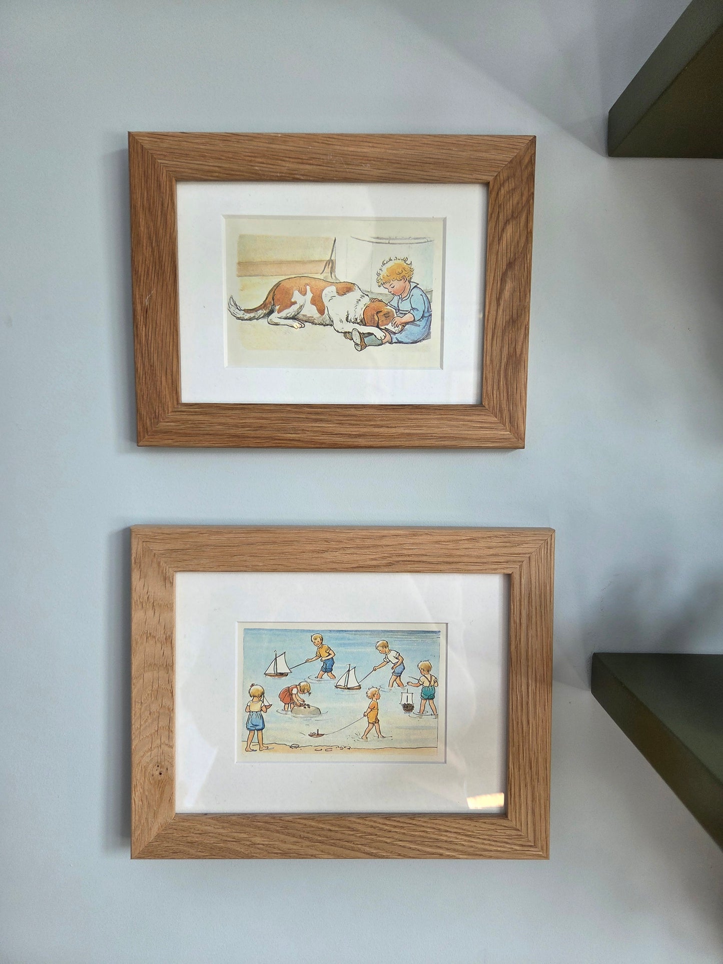 Set of Two Framed Vintage Swedish Children's Illustrations by Elsa Beskow