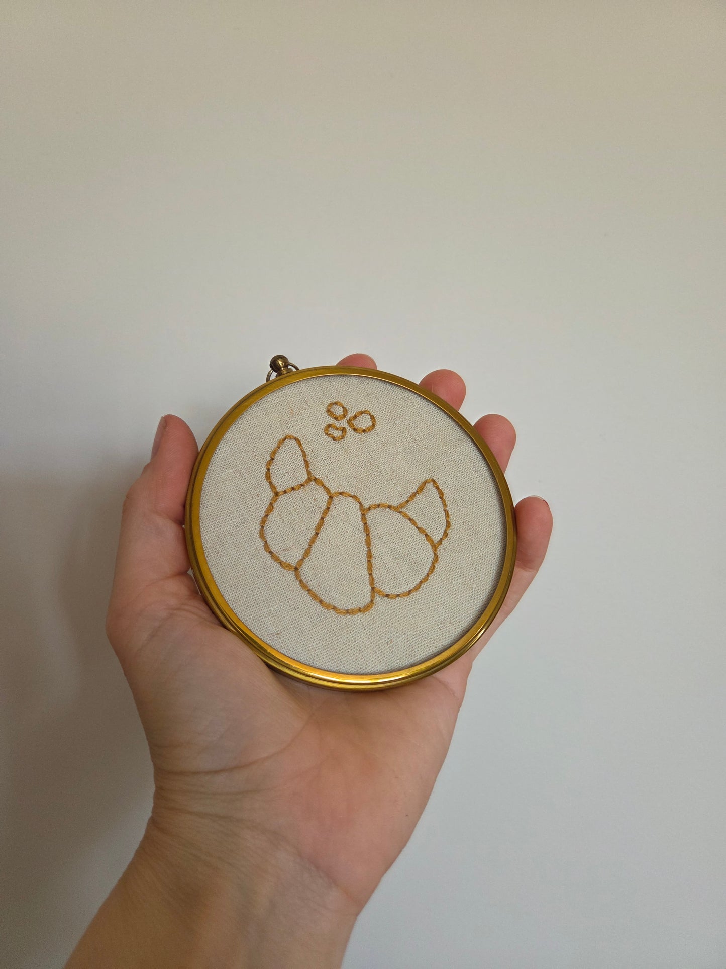 Vintage Brass Frame with Embroidery