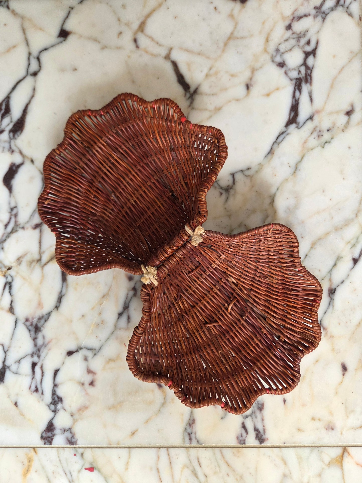 Vintage Wicker Shell Baskets