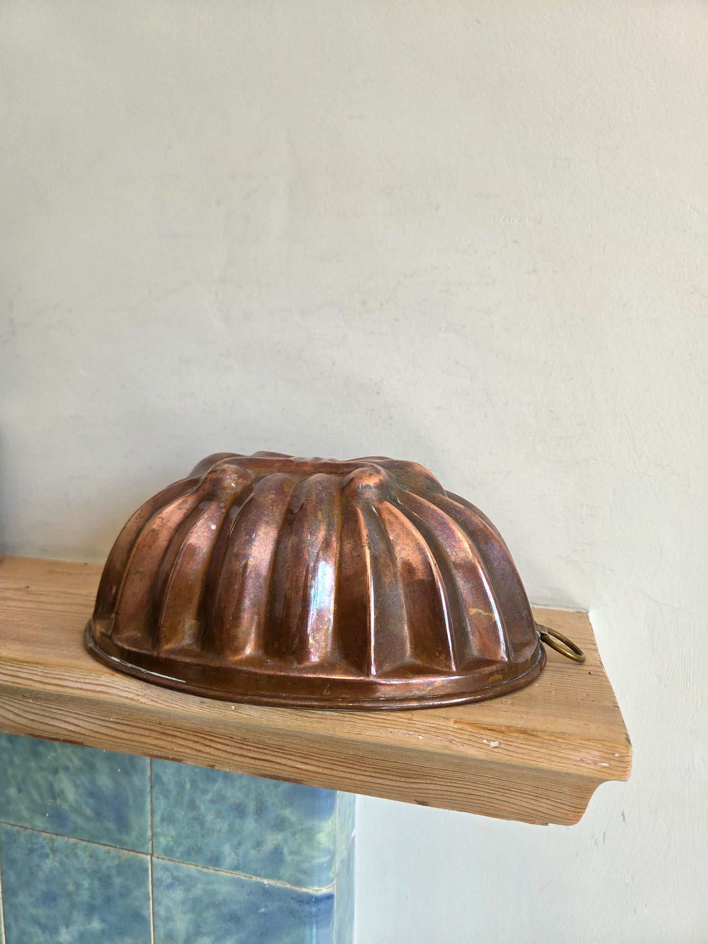 Antique Swedish Copper Mould - Oval with Double Fleur De Lis