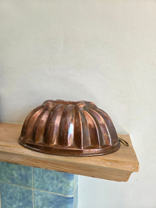 Antique Swedish Copper Mould - Oval with Double Fleur De Lis