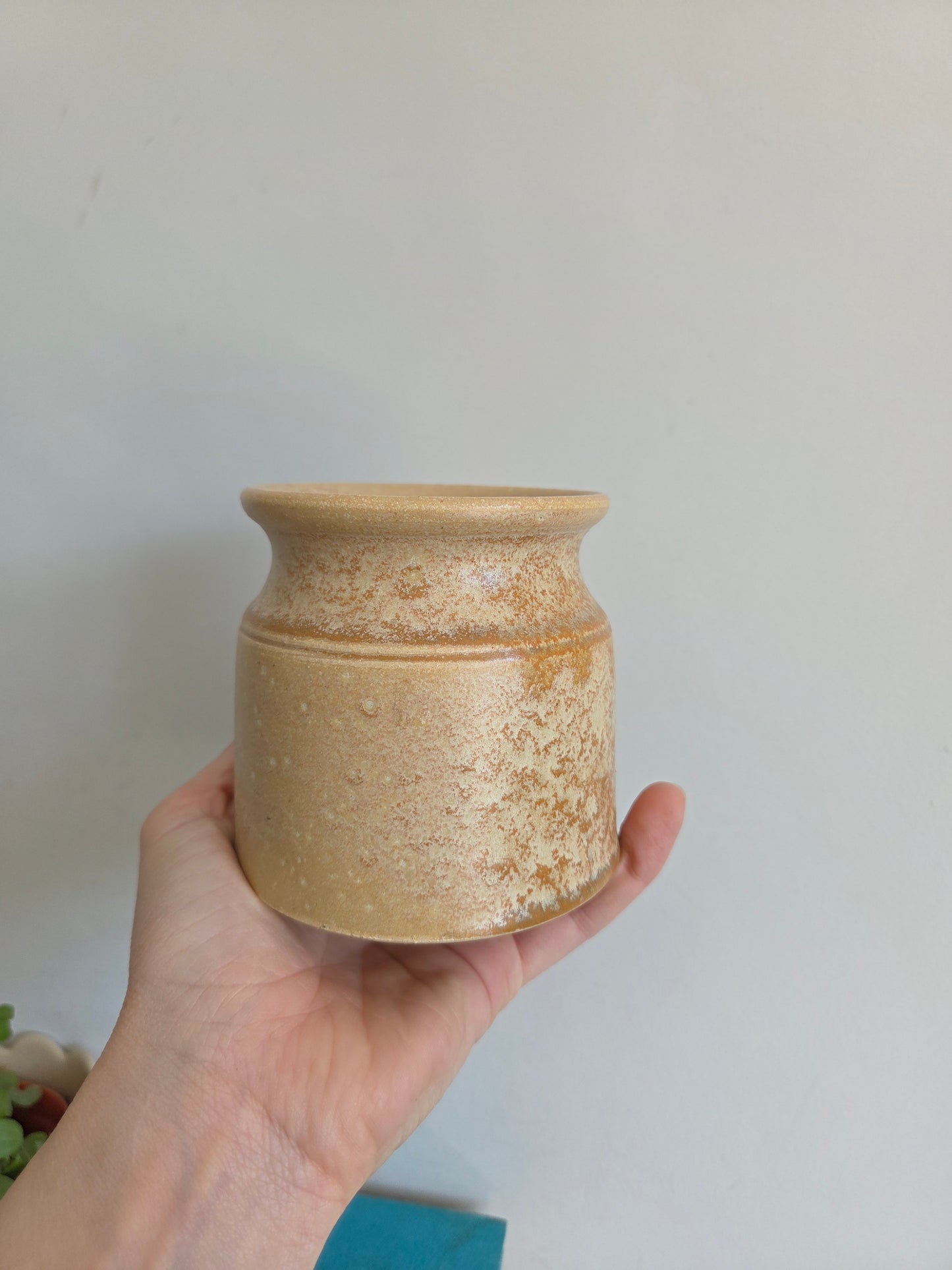 Vintage Swedish Ceramic Pot with Brown Speckle Glaze