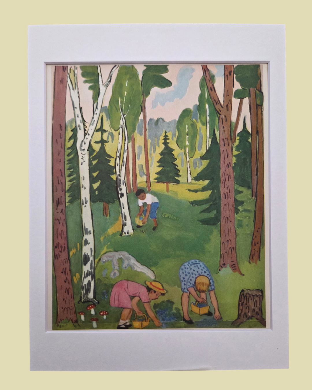 Framed Vintage Swedish Children's Illustrations