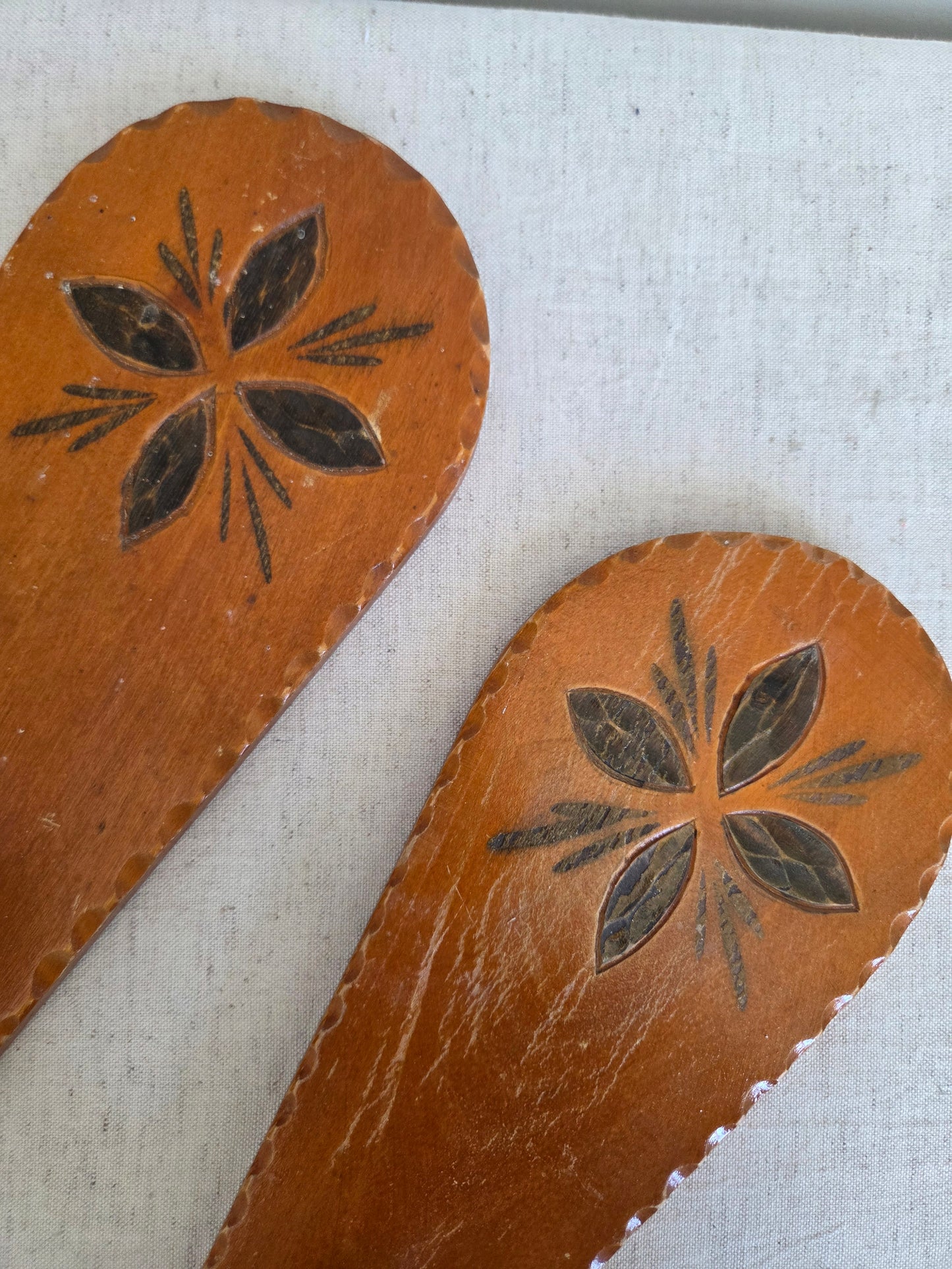 Vintage Swedish Wooden Candle Sconces