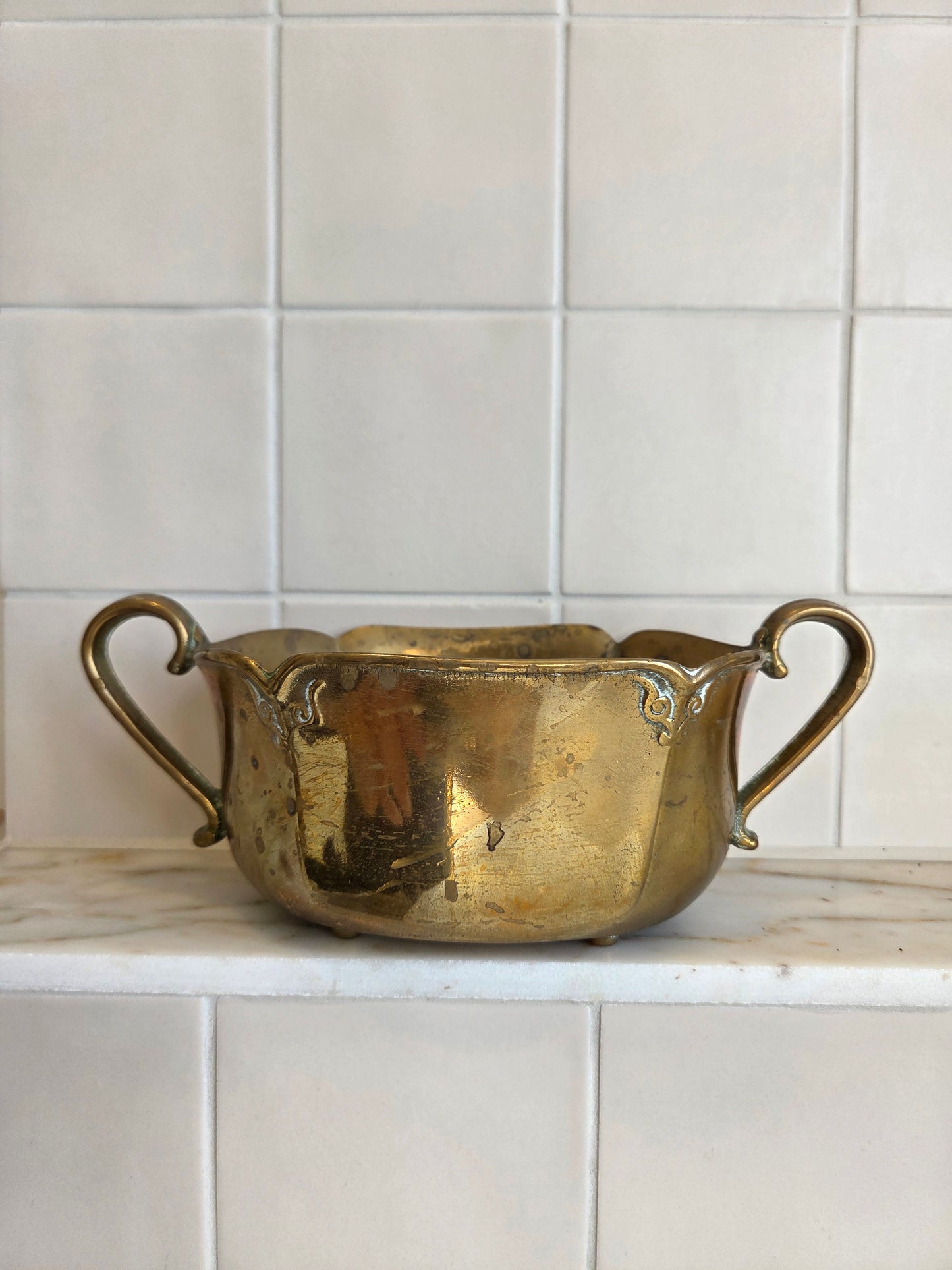 Vintage Brass Plant Pot Trough