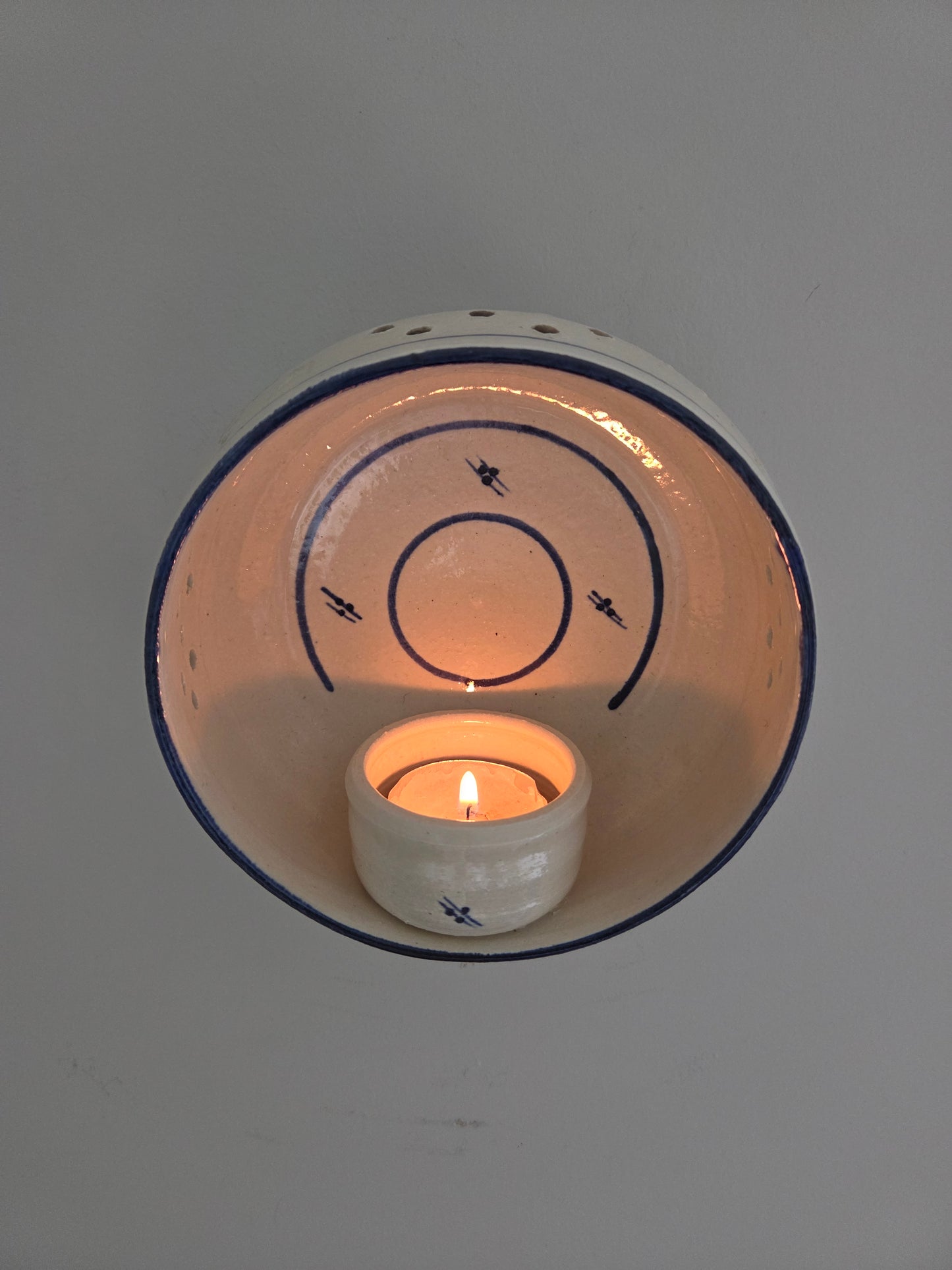 Handmade Swedish Ceramic Tealight Wall Sconce