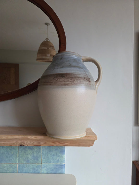 Large Studio Pottery Ombre Drip Glaze Jug