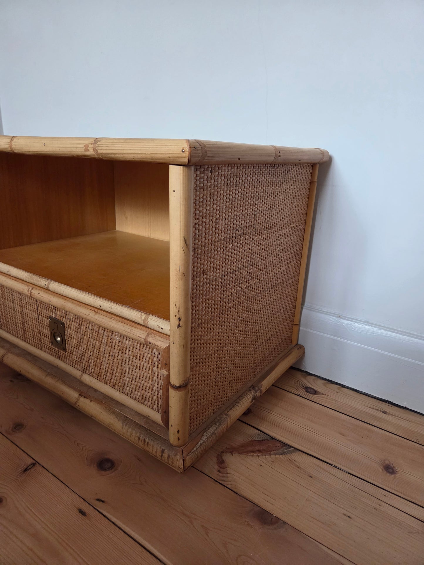 Vintage Rattan Dal Vera Bedside Table