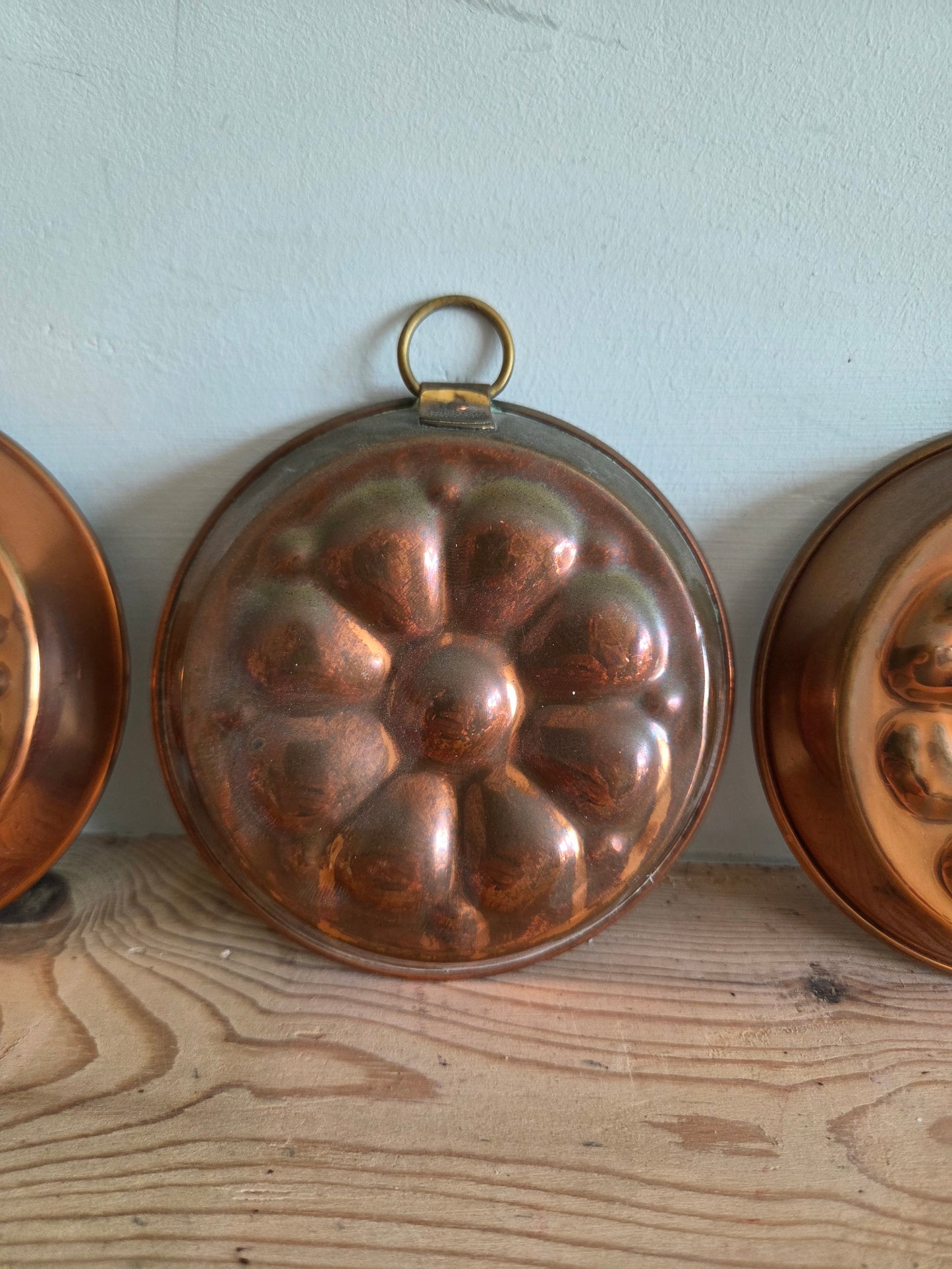 Set of Three Vintage Swedish Copper Moulds