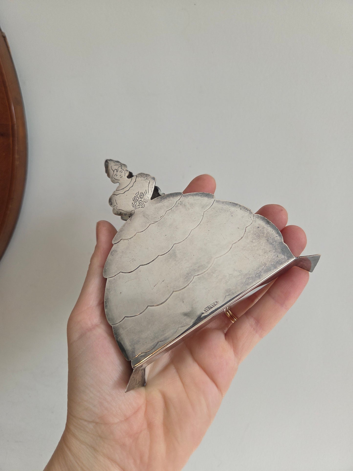 Swedish Nysilver Napkin Holder Lady